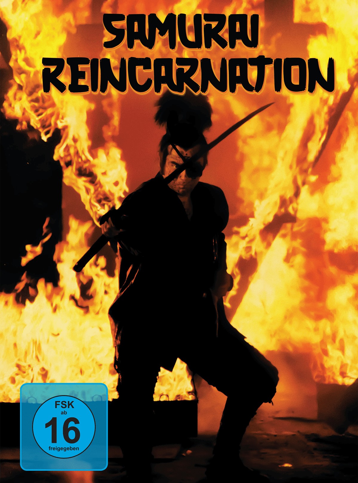Samurai Reincarnation wattiertes Mediabook Cover A limited 222 UNCUT (Blu-ray + DVD)