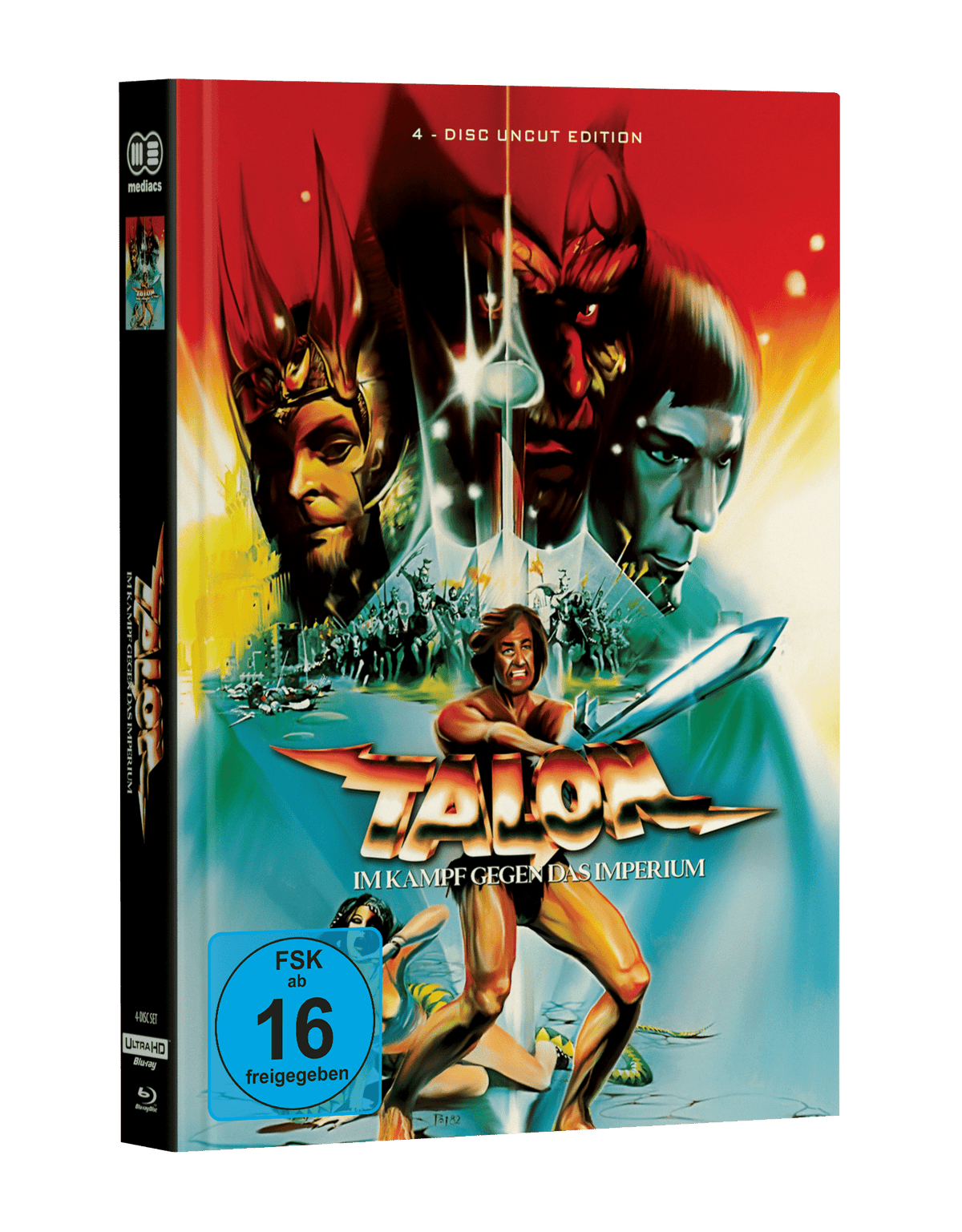 Talon im Kampf gegen das Imperium (The Sword and the Sorcerer) wattiertes Mediabook Cover A limited 500 4-Disc ( 1 x UHD + 2 x Blu-ray + 1x DVD )