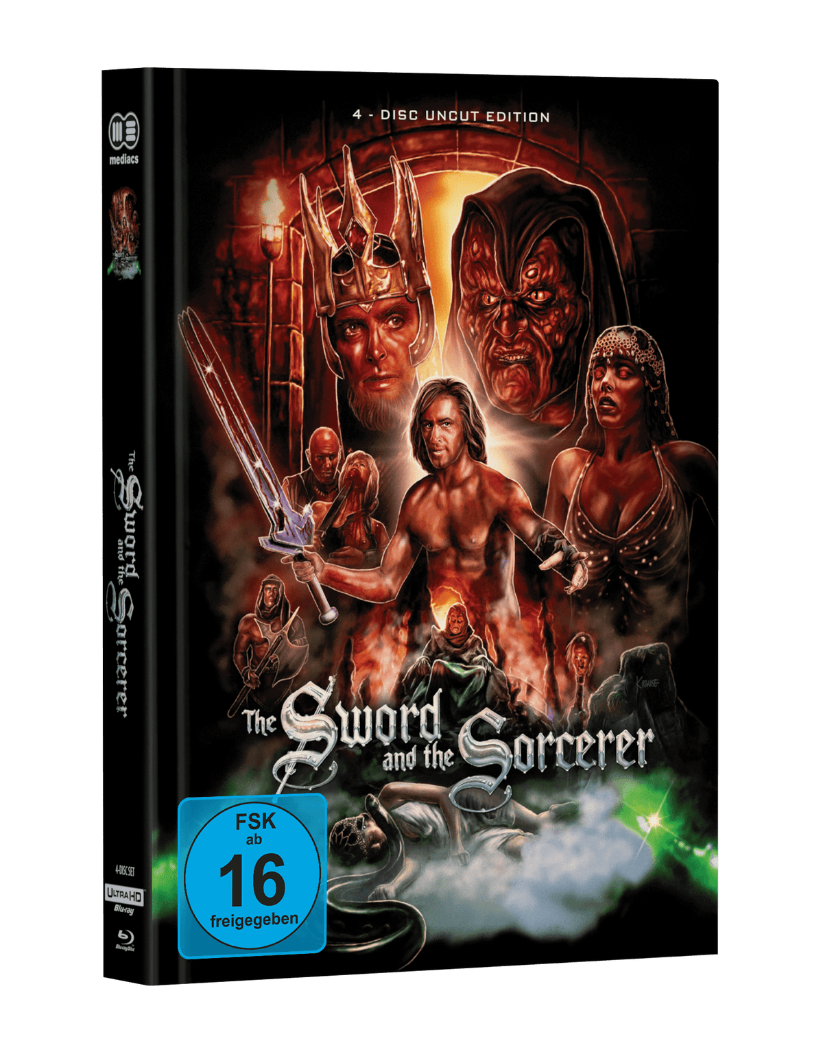 Talon im Kampf gegen das Imperium (The Sword and the Sorcerer) wattiertes Mediabook Cover B limited 500 4-Disc ( 1 x UHD + 2 x Blu-ray + 1x DVD )