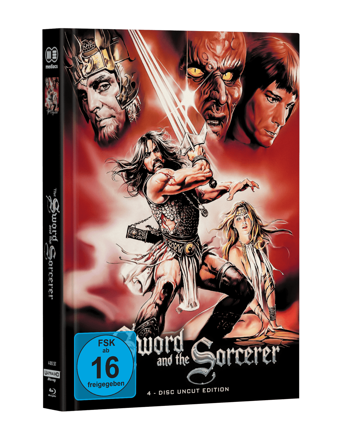 Talon im Kampf gegen das Imperium (The Sword and the Sorcerer) wattiertes Mediabook Cover C limited 333 4-Disc ( 1 x UHD + 2 x Blu-ray + 1x DVD )