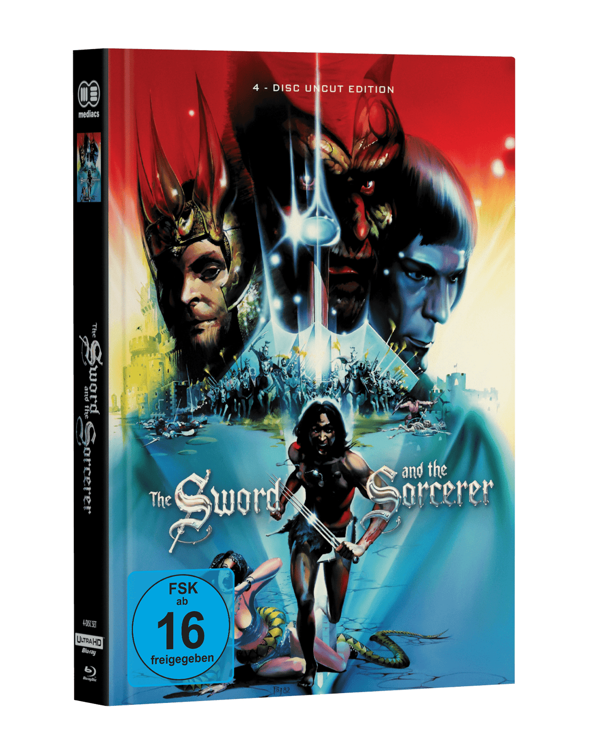 Talon im Kampf gegen das Imperium (The Sword and the Sorcerer) wattiertes Mediabook Cover D limited 333 4-Disc ( 1 x UHD + 2 x Blu-ray + 1x DVD )