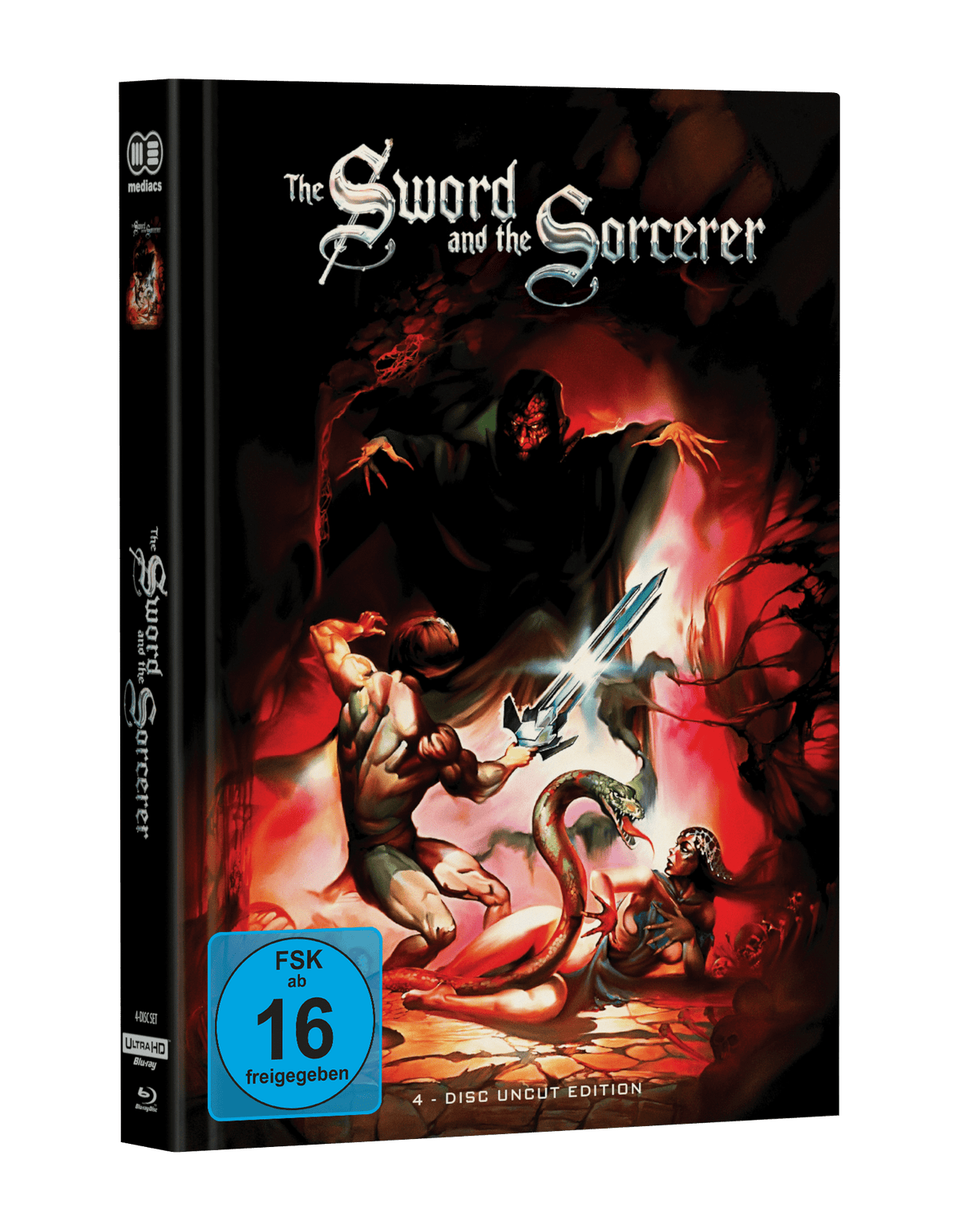 Talon im Kampf gegen das Imperium (The Sword and the Sorcerer) wattiertes Mediabook Cover E limited 333 4-Disc ( 1 x UHD + 2 x Blu-ray + 1x DVD )