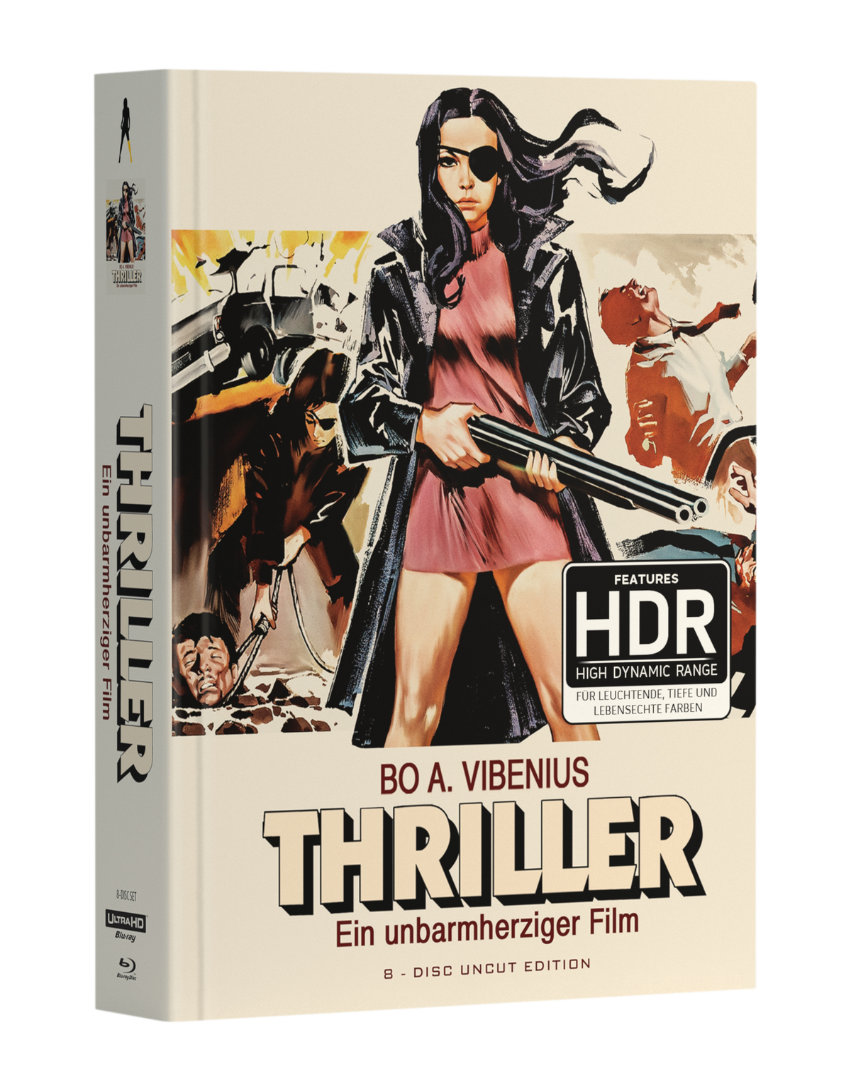 Thriller - Ein unbarmherziger Film 8-Disc Mediabook Cover A limited 1000 UNCUT (2x 4K ULTRA HD + 4x Blu-ray + 2x DVD)