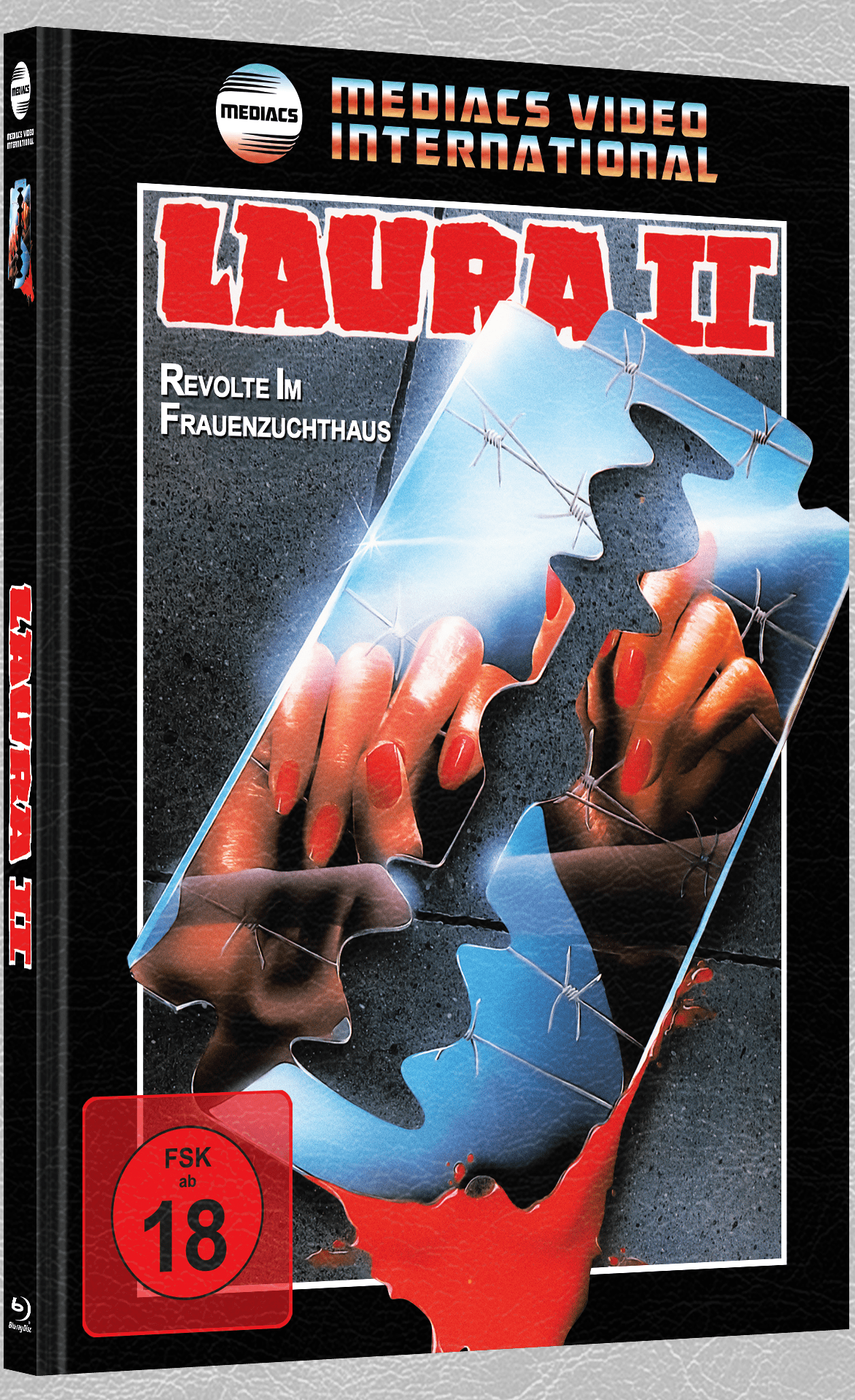 LAURA 2 - REVOLTE IM FRAUENZUCHTHAUS wattiertes Mediabook Cover A limited 500 UNCUT (Blu-ray + DVD)