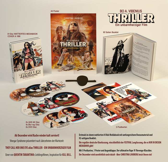 Thriller - Ein unbarmherziger Film 8-Disc Mediabook Cover A limited 1000 UNCUT (2x 4K ULTRA HD + 4x Blu-ray + 2x DVD)